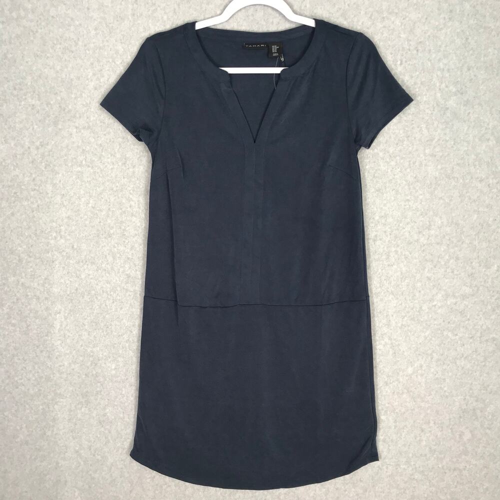 Tahari Dress XS Navy Shift Flowy Soft Nautical Capsule Career Church Casual‎